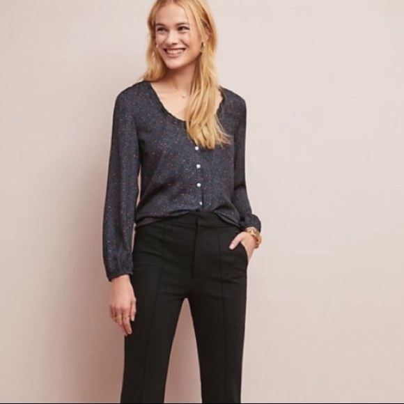 Anthropologie - Dolan - Animal Print Long Sleeve Button Down Blouse - Picture 2 of 12